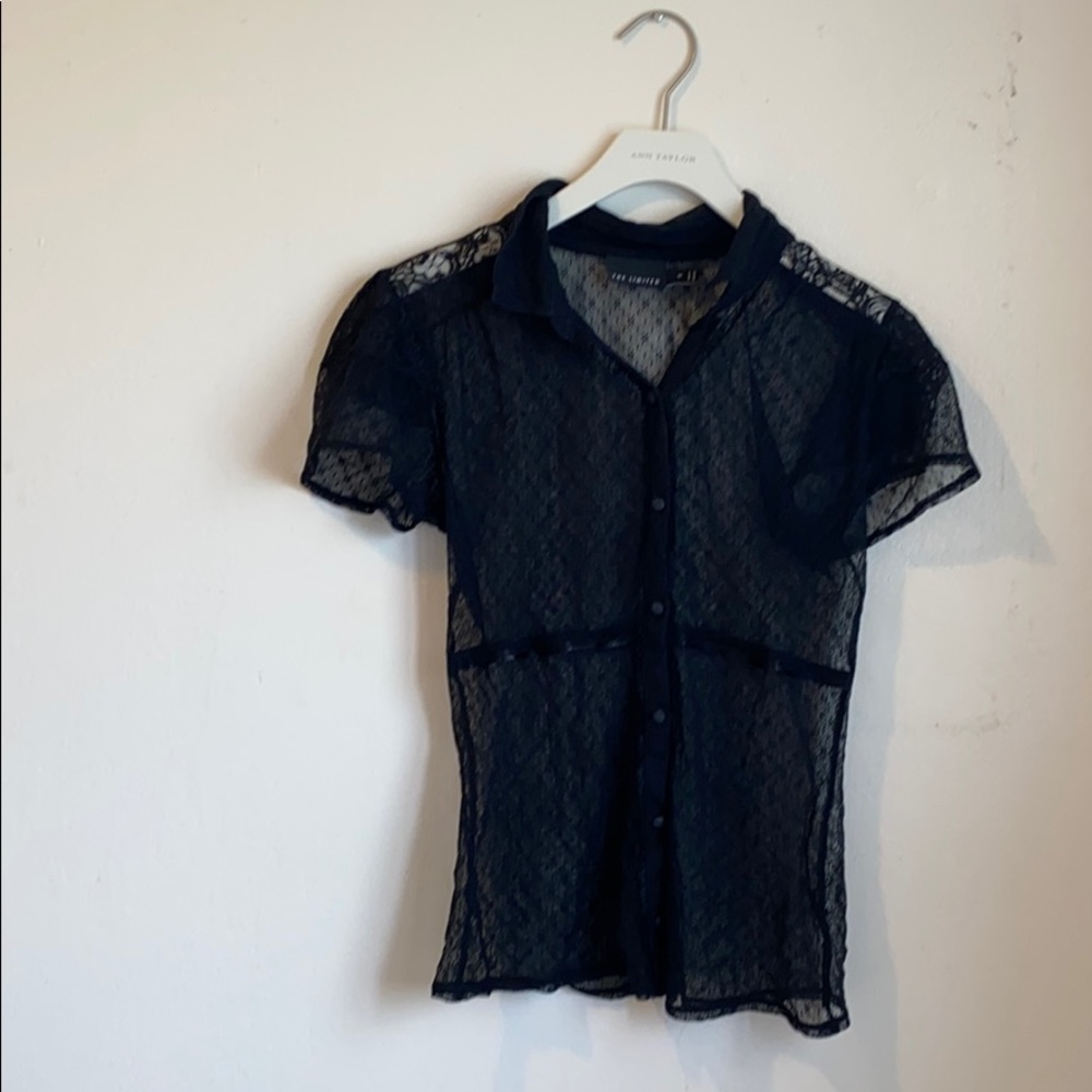 Sexy black lacy blouse